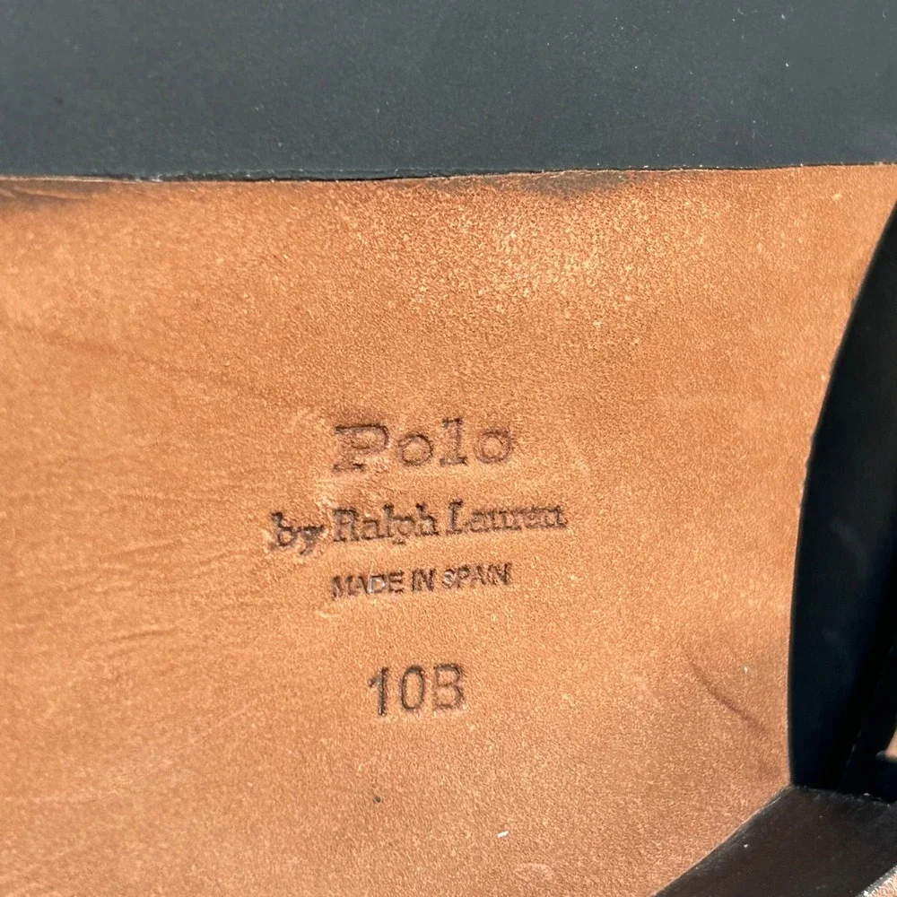 Polo Ralph Lauren Tall Riding Boots Women's 10B Black Leather Two-tone Tan NEW